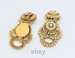 Gorgeous Gold Tone Rossi Alloy Jewelry Italy Vintage Clips EARRINGS