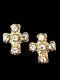 Gorgeous Vintage Christian Lacroix Cross Runway Earrings with Stones