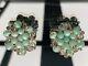 Gorgeous Vintage French Glass Beads Clip-on Earrings Pale Blue 1