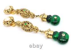 Gorgeous Vintage Gold Tone With Crystals Clip-ON Earrings