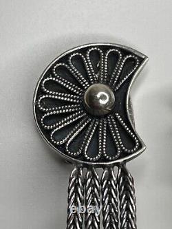 Gustav Hauber Signed 835 Silver Dangle Clip On Earrings Vintage Germany