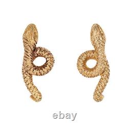 Ilias Lalaounis Snake Earrings Vintage 18k Yellow Gold Clip On Signed Jewelry