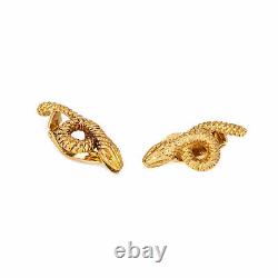 Ilias Lalaounis Snake Earrings Vintage 18k Yellow Gold Clip On Signed Jewelry