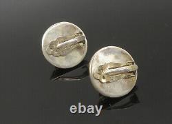 JANICE GIRARDI 925 Silver Vintage Mother Of Pearl Clip On Earrings EG11097