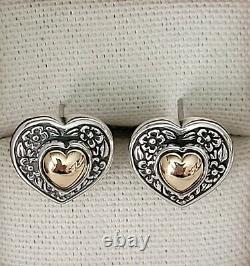 James Avery Heart of Gold French Clip Earrings Retired Beautiful Vintage