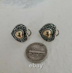 James Avery Heart of Gold French Clip Earrings Retired Beautiful Vintage