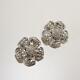 Jarin Kasi Sterling Silver Vintage Couture Flower Clip On Earrings Unmarked 1