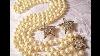 Joan Rivers Stars Pearls Clip On Earrings Necklace Vintage Gold Tone
