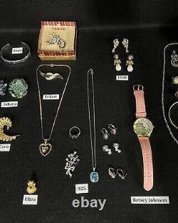 Lot 50 Vintage & Modern High End Jewelry ALL SIGNED Trifari-Monet-Napier-925 etc
