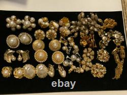 Lot Of Vintage Cabochon Gripoix Clip Earrings Richileu, Haskell, Robert, Har