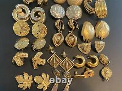 Lot Vintage Gold Tone Clip Earring's Carol Lee, Paola, Inca