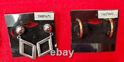 Lot of 16 Pairs Vintage Clip On Earrings Trifari Monet Sarah Coventry Lisner