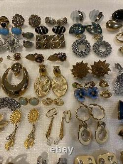 Lots Of 89 Pairs Of Vintage Earrings Clip On