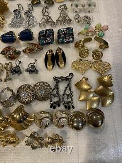 Lots Of 89 Pairs Of Vintage Earrings Clip On