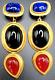 MAX MULLER West Germany Mogul Cabochon Vintage Clip Earrings
