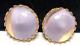 Miriam Haskell Earrings Rare Vintage Gilt Purple Art Glass 1 Clip Signed A30
