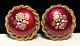 Miriam Haskell Earrings Rare Vintage Gilt Red Enamel Floral 1-1/4 Signed A58