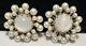 Miriam Haskell Earrings Rare Vintage Pearl White Moonstone 1-1/4 Clip Signed