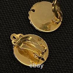 Nice Vintage Estate 12k Yellow Gold Filled Flower Clip On Design Earrings 9/16