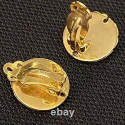 Nice Vintage Estate 12k Yellow Gold Filled Flower Clip On Design Earrings 9/16