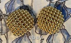 Oversized Christian Dior Earrings Clip Gold 1.75! Vintage