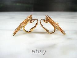 PAIR VINTAGE MID CENTURY 14K YELLOW GOLD STARFISH CLIP ON EARRINGS 6.5g ESTATE