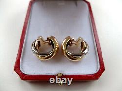 Paar Vintage CARTIER Creolen Clips Earrings gefertigt in 750 Gelb-Weiß-Rotgold