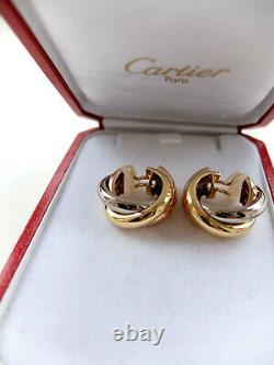 Paar Vintage CARTIER Creolen Clips Earrings gefertigt in 750 Gelb-Weiß-Rotgold