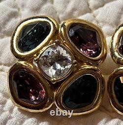 Rare HTF Vintage Christian Dior Swarovski Crystal Clip Earrings