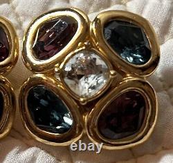 Rare HTF Vintage Christian Dior Swarovski Crystal Clip Earrings