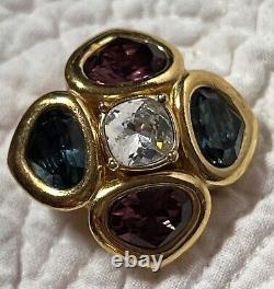 Rare HTF Vintage Christian Dior Swarovski Crystal Clip Earrings