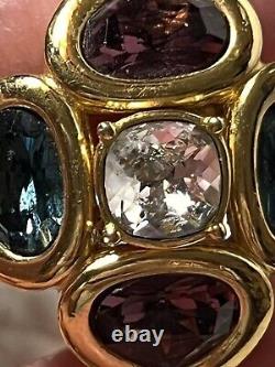 Rare HTF Vintage Christian Dior Swarovski Crystal Clip Earrings