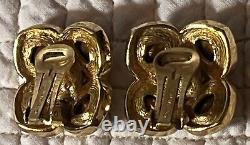 Rare HTF Vintage Christian Dior Swarovski Crystal Clip Earrings