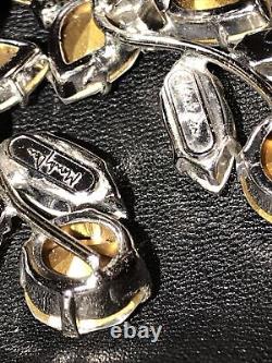 Rare MONTY DON London Princess Diana Type Vintage Rhinestone Clip Earrings