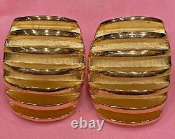 Rare Vintage Givenchy Gold Plated Clip On Earrings