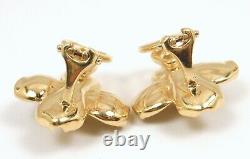 Rare Vintage Tiffany & Co 18K Yellow Gold Dogwood Flower Clip-On Earrings withbox