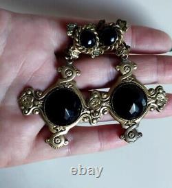 Rare vintage big clip-earrings by Batler and Wilson? Brass and bronze