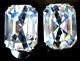 SCHREINER Signed Blinding Ice Square Cut Crystal Vintage Clip Earrings