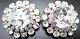 SCHREINER Unsigned HUGE Blinding Ice Rhinestone Headlight Vintage Clip Earrings
