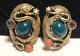 Selro Earrings Rare Vintage Lucite Faux Jade R/S Dragon Clip Unsigned A29