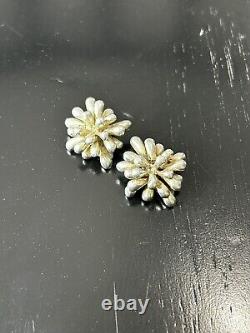 Sterling Silver 925 Vintage Earrings Sea Anemone Clip on Rare