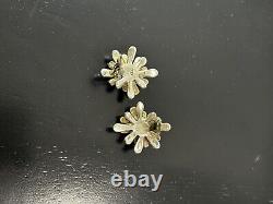 Sterling Silver 925 Vintage Earrings Sea Anemone Clip on Rare