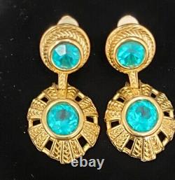 Swarovski Aqua-Marine Vintage Clip On Earrings