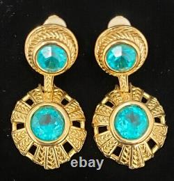 Swarovski Aqua-Marine Vintage Clip On Earrings