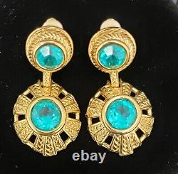 Swarovski Aqua-Marine Vintage Clip On Earrings