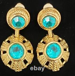 Swarovski Aqua-Marine Vintage Clip On Earrings