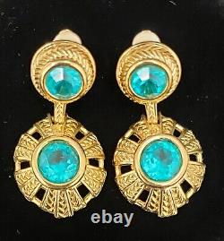 Swarovski Aqua-Marine Vintage Clip On Earrings