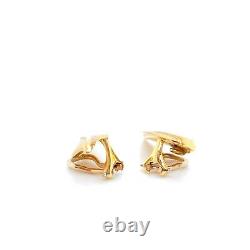 TIFFANY & CO. 18k Yellow Gold Feather Clip On Earrings Vintage RARE