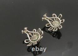 TIFFANY & CO. 925 Silver & 18K GOLD Vintage Flower Clip-On Earrings EG10796