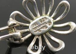 TIFFANY & CO. 925 Silver & 18K GOLD Vintage Flower Clip-On Earrings EG10796
